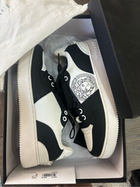 Versace Women Black and White Sneakers